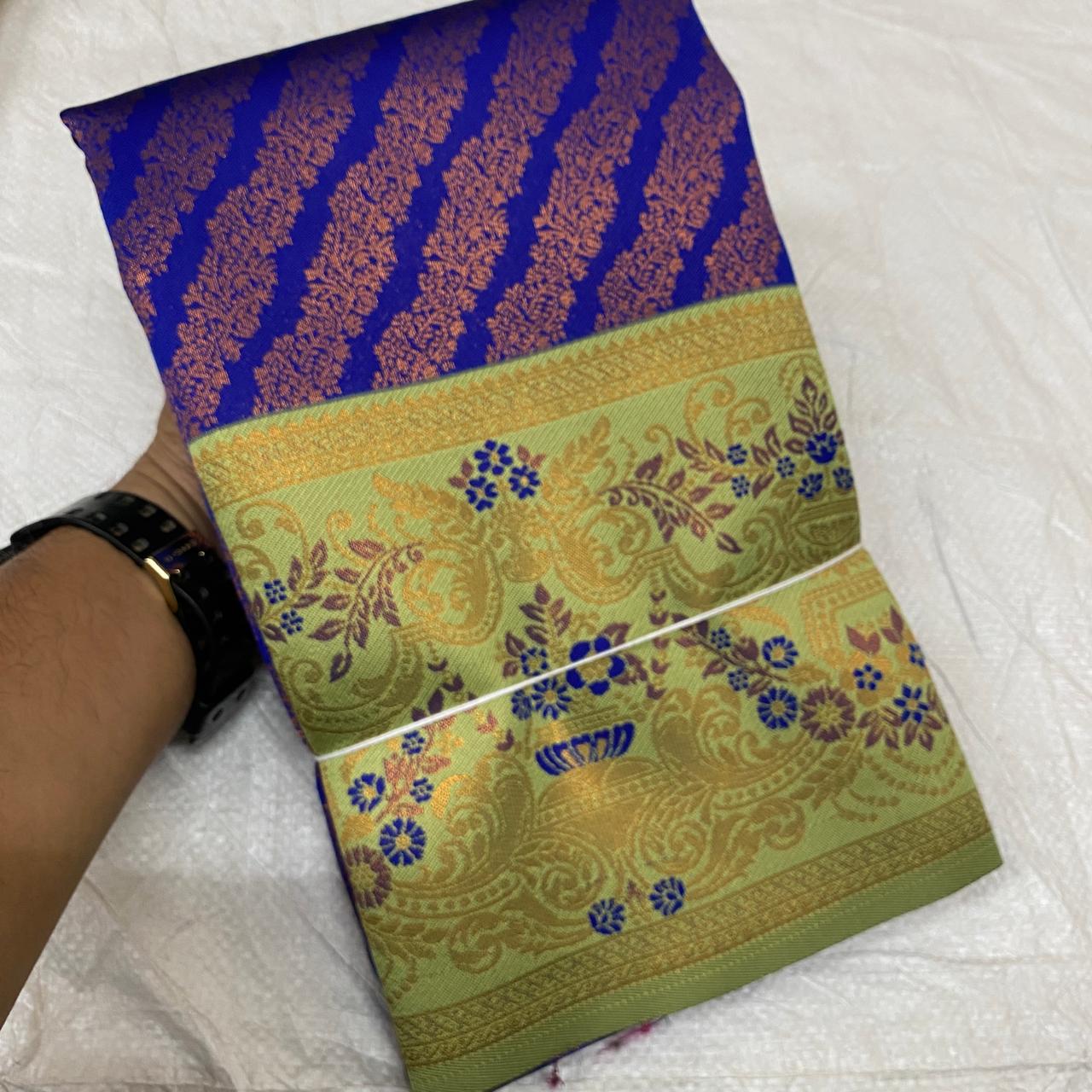 Dharmavaram Semi Pattu Silk Zari Weaving Saree